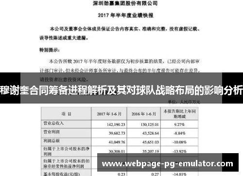 穆谢奎合同筹备进程解析及其对球队战略布局的影响分析