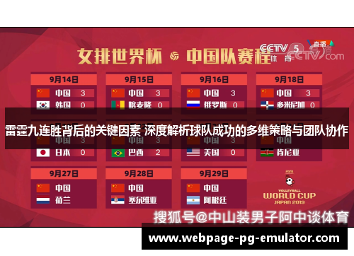雷霆九连胜背后的关键因素 深度解析球队成功的多维策略与团队协作