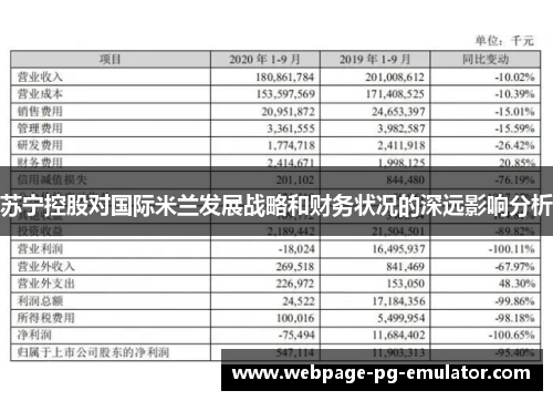 苏宁控股对国际米兰发展战略和财务状况的深远影响分析 苏宁控股对国际米兰发展战略和财务状况的深远影响分析
